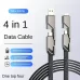 🔥HOT SALE NOW 49% OFF 🎁  - 4-in-1 Flat Braided Anti-tangle Charger Cable with Velcro