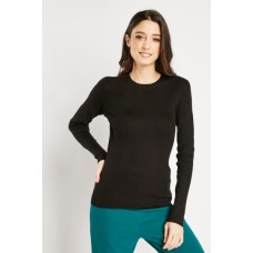 Ribbed Knitted Black Top