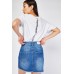 Webbing Striped Trim Denim Skirt