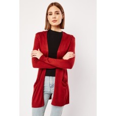 Long Line Open Front Knit Cardigan