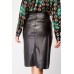 A-Line Faux Leather Midi Skirt