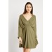 Batwing Sleeve Ribbed Dress