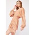 Batwing Sleeve Ruffle Dress