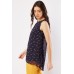 Bee Print Chiffon Overlay Top