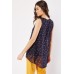 Bee Print Chiffon Overlay Top