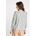 Bishop Sleeve Pinstriped Blouse