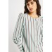 Bishop Sleeve Pinstriped Blouse