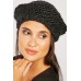 Black Knitted Beret Hat