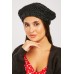 Black Knitted Beret Hat