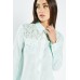 Broderie Insert Mint Linen Blouse