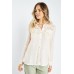 Broderie Insert Mint Linen Blouse