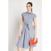 Cap Sleeve Buttoned Midi Dress