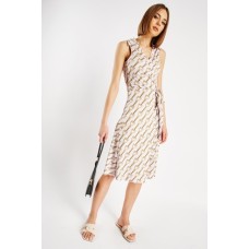 Chain Print Wrap Dress