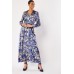 Collared Printed Silky Maxi Dress