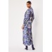 Collared Printed Silky Maxi Dress