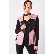 Contrasted Hooded Light Weight Jacket