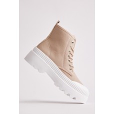 Contrasted Platform Canvas Trainers