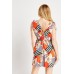 Contrasted Print Wrap Dress