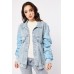 Contrasted Sleeve Denim Jacket