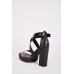 Criss Cross Mock Croc High Heel Sandals