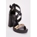 Criss Cross Mock Croc High Heel Sandals