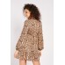 Crochet Insert Snake Print Dress