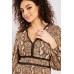 Crochet Insert Snake Print Dress