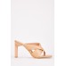 Crossed Thong Heel Mules