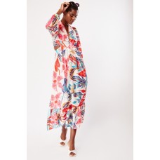 Cut Out Side Floral Maxi Dress