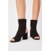 Cut Out Sock Suedette Heeled Boots