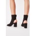 Cut Out Sock Suedette Heeled Boots