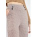 Decorative Button Trim Checkered Trousers