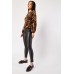 Decorative Buttons Faux Leather Leggings