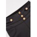 Decorative Buttons Faux Leather Leggings