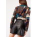 Decorative Buttons Faux Leather Shorts