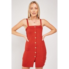 Detailed Button Front Mini Dress