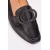 Detailed Front Faux Leather Loafers