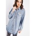 Distressed Hem Denim Jacket