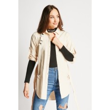 Distressed Tie Up Casual Jacket