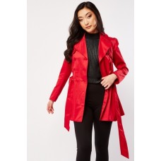 Double Breasted Lapel Front Trench Coat