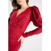 Draped Fitted Sleeve Wrap Dress