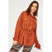 Drawstring Waist Casual Jacket