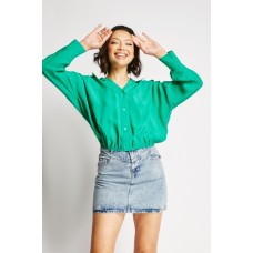 Dropped Shoulder Cropped Shirt