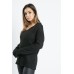 Dropped Shoulder V-Neck Oversized Jumper