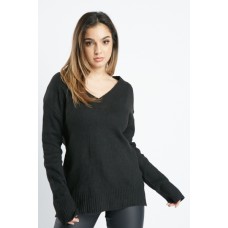 Dropped Shoulder V-Neck Oversized Jumper