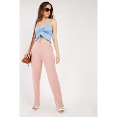 Elasticated Plain Casual Trousers