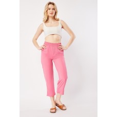 Elasticated Waist Crop Trousers