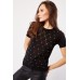 Encrusted Short Sleeve Knit Top