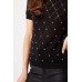 Encrusted Short Sleeve Knit Top