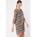 Ethnic Print Chiffon Tunic Dress